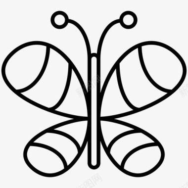 1920PX蝴蝶昆虫秋季2px线条图标图标