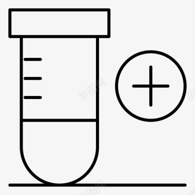 化学研究试管加上科学空间图标图标