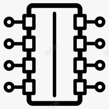 微型芯片集成电路芯片计算机图标图标