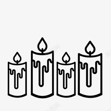 温泉蜡烛圣诞圣火图标图标