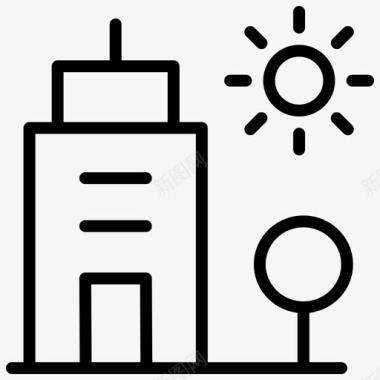 城市建筑白天图标图标