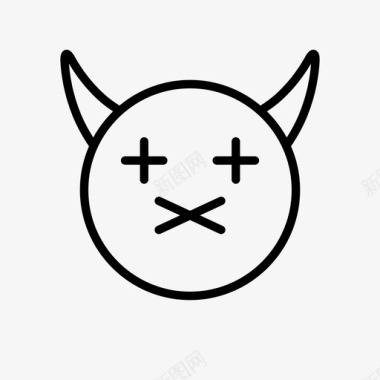 恶魔恶魔表情符号号角图标图标