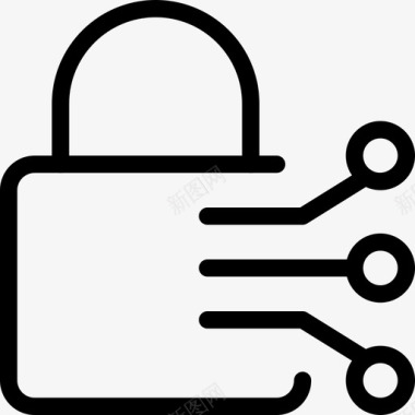加密货币系列网络块和安全协议金融保护图标图标