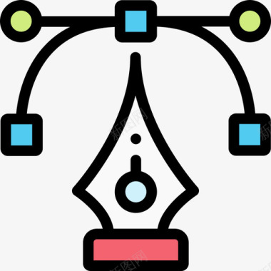 线条钢笔钢笔创意工具34线条颜色图标图标