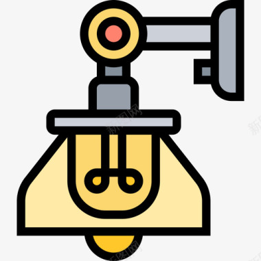 复古桥灯复古装饰19线性颜色图标图标