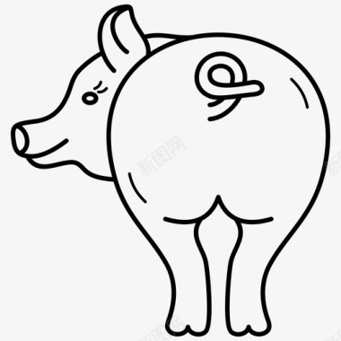 农场动物猪小猪图标图标