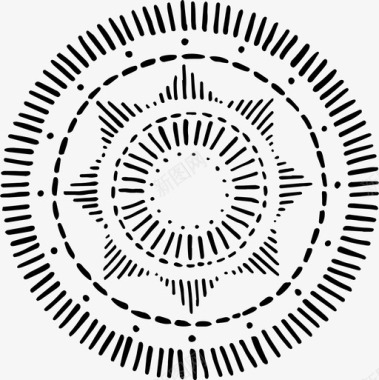 手绘曼陀罗波西米亚圆圈图标图标