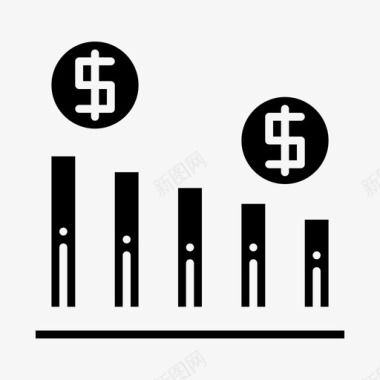 低风险损失图表成本下降图图标图标