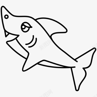 小鲨鱼卡通鲨鱼家族图标图标