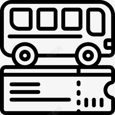 公共汽车票间隔年3直线图标图标