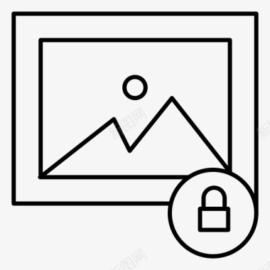 图像锁照片图标图标