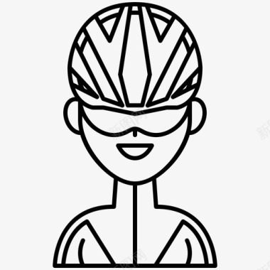 骑自行车女孩赛车图标图标