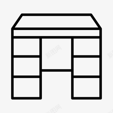 抽屉办公桌办公桌装饰家具图标图标