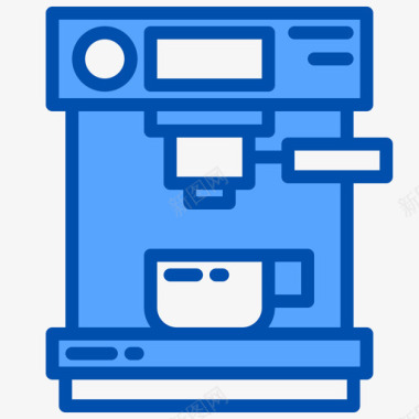 咖啡机家用设备16蓝色图标图标