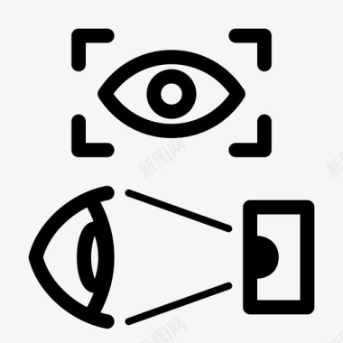 电流传感器虹膜识别眼睛扫描眼睛传感器图标图标