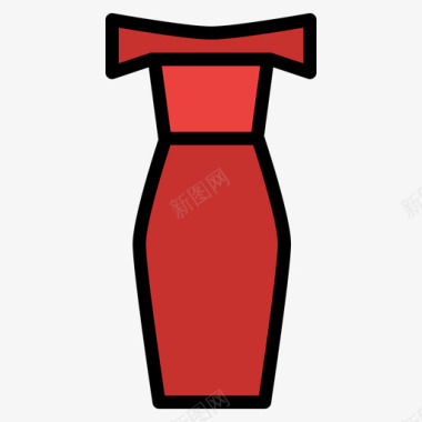 铅笔裙女式时尚4直线色图标图标