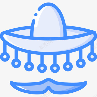 蓝色沙滩帽墨西哥帽墨西哥18蓝色图标图标