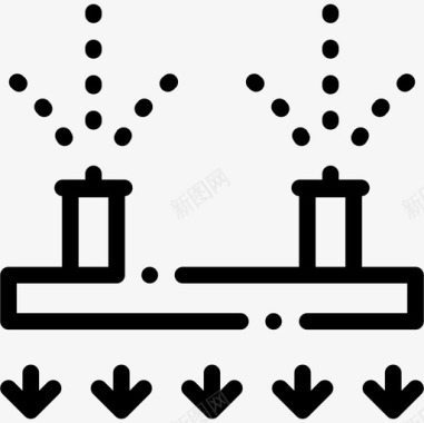 公园景区洒水器城市公园8线性图标图标