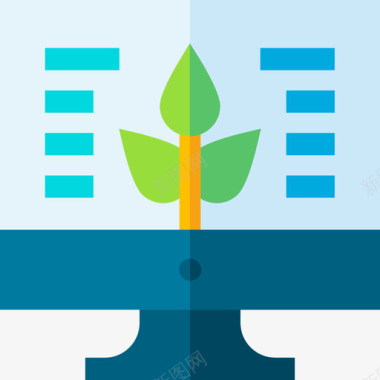 计算机智能农场42扁平图标图标