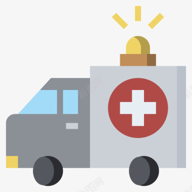 救护车运动跑3平躺图标图标