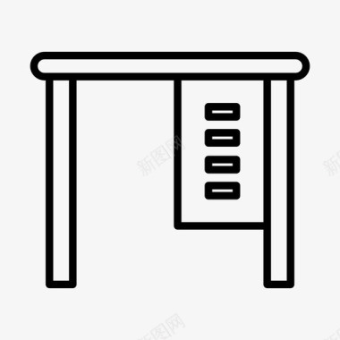 抽屉办公桌办公桌装饰家具图标图标