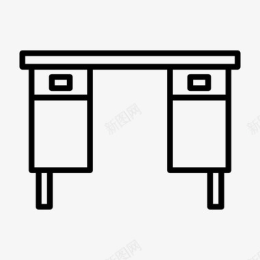 实木桌子PNG素材办公桌装饰家具图标图标