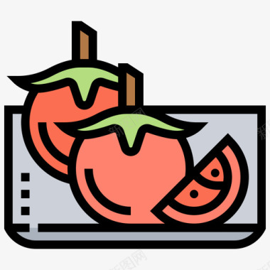 西红柿烧烤和烧烤派对3原色图标图标
