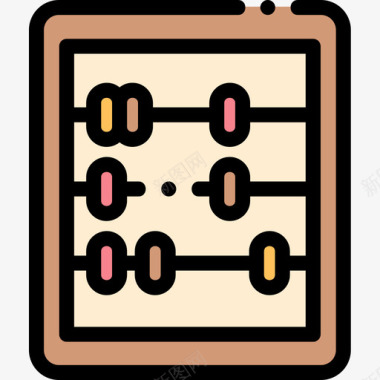 古算盘算盘教育240线颜色图标图标