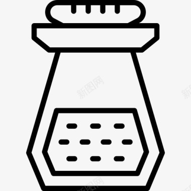盐晶体盐烧烤35线性图标图标