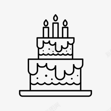快乐生日快乐蛋糕周年纪念生日蛋糕图标图标