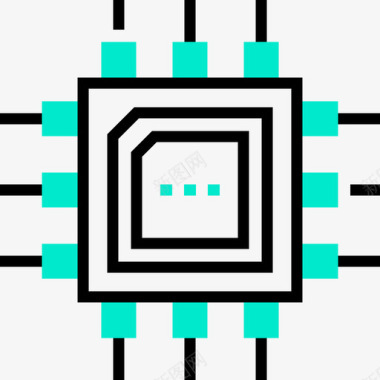 处理器硬件图标处理器电子72单色图标图标