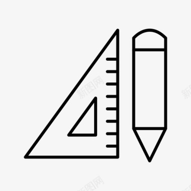 铅笔和方格设置正方形28个数学符号图标图标
