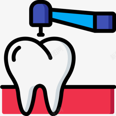 细腻颜色钻孔牙科8线颜色图标图标