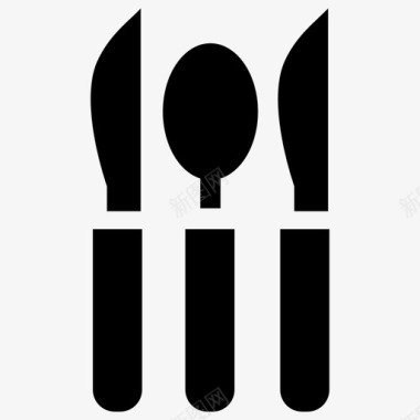 餐具套装食物叉子图标图标