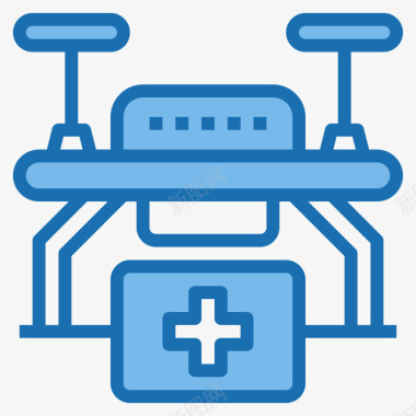 无人机急救箱无人机26蓝色图标图标