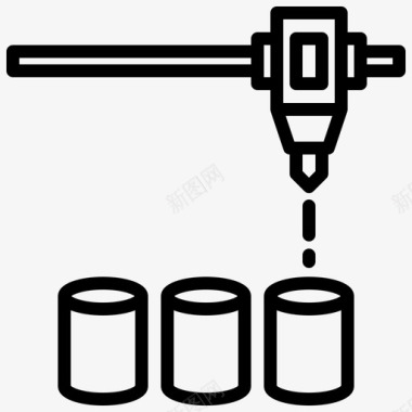 3d装饰3d打印机3d打印线性图标图标