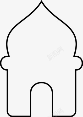 立体地标建筑清真寺建筑伊斯兰图标图标