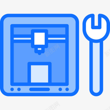 3D空间3d打印机3d打印机3蓝色图标图标