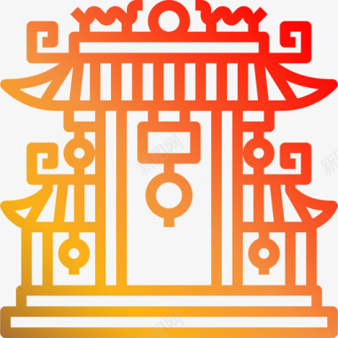 神龛中国传统渐变图标图标