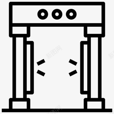 安全门安全门84号博物馆线性图标图标