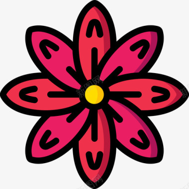 万寿菊印度46线性颜色图标图标