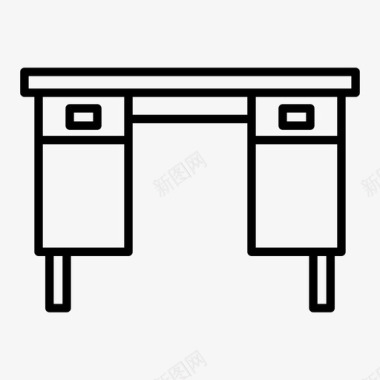 实木桌子PNG素材办公桌装饰家具图标图标