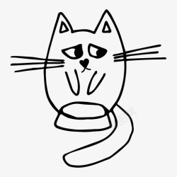 猫肚子猫饿了小猫图标高清图片