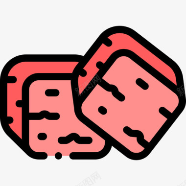 鱼片屠夫2线性颜色图标图标