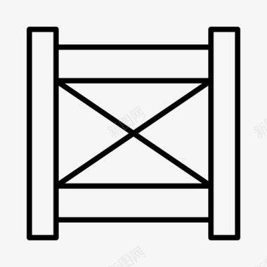 开大门木门建筑栅栏图标图标