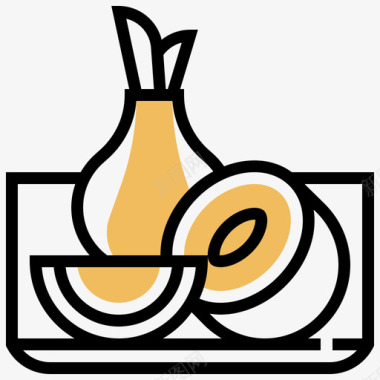 洋葱烧烤和烧烤派对4黄阴影图标图标