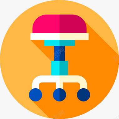 凳子纹身工作室3扁平图标图标