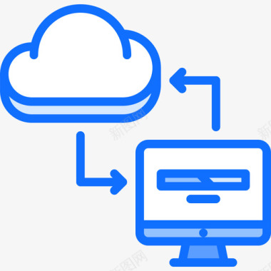 特效34云计算云技术34蓝色图标图标