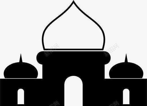 立体地标建筑清真寺建筑伊斯兰图标图标