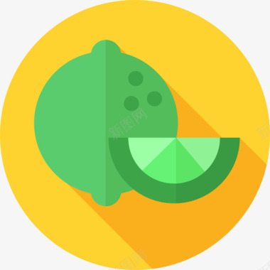 青柠水果和蔬菜37扁平图标图标